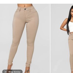Hyperstretch skinny pants-tan